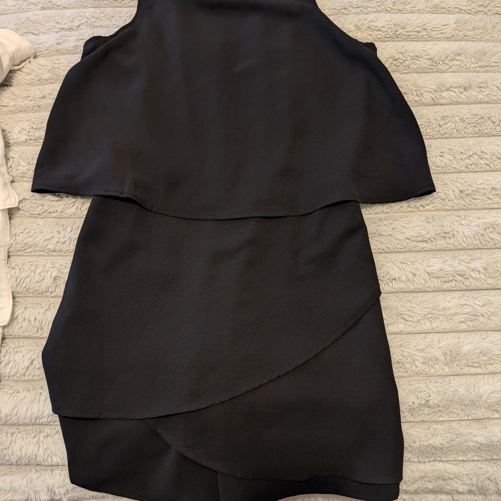 Elegant Black Layered Women's Dress